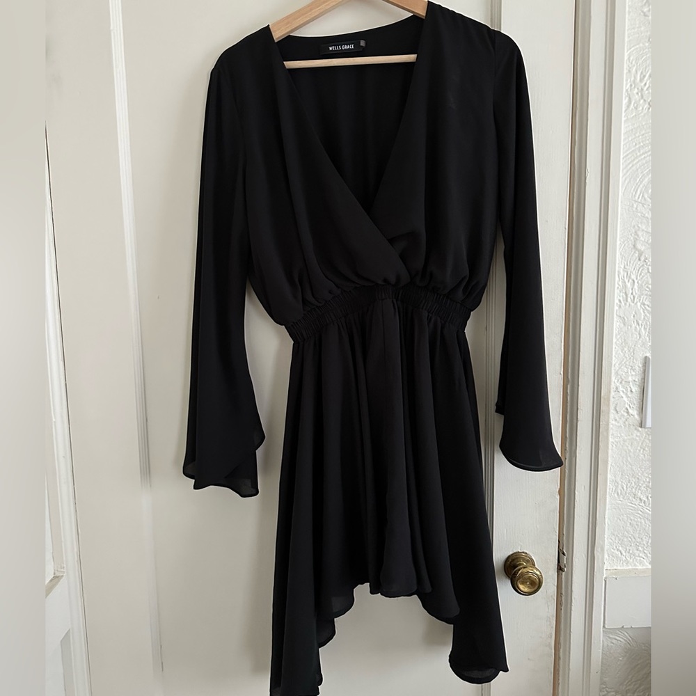 Long Sleeve Black Mini Dress
